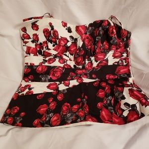 WHBM Red Roses Corset